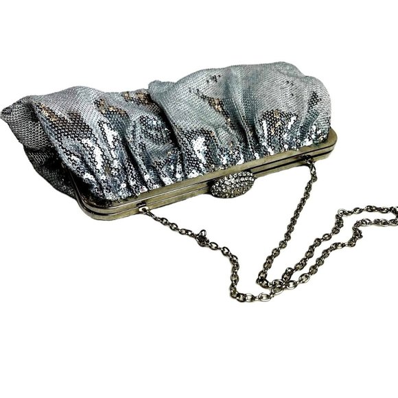 Jessica McClintock sequin clutch shoulder bag - Picture 4 of 9